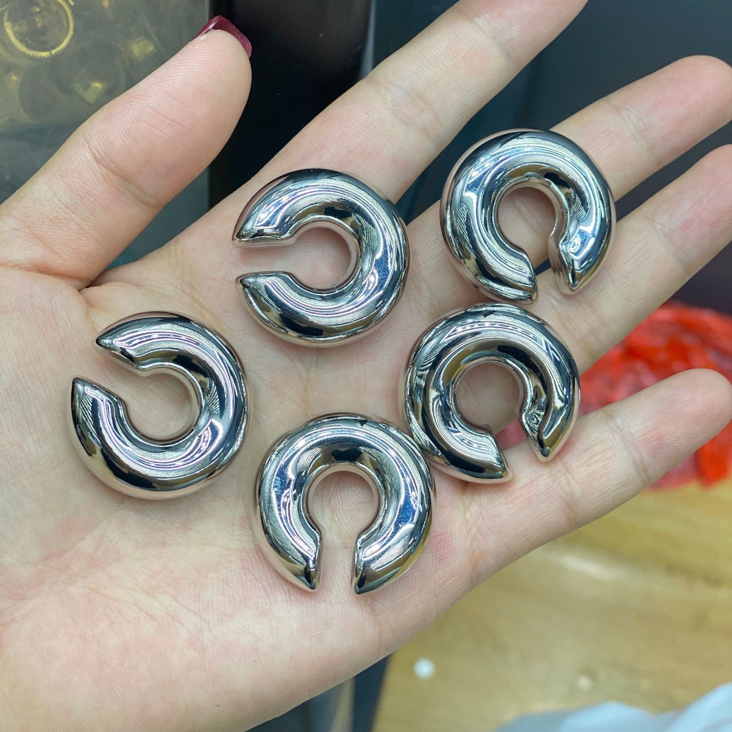 1 Pair Retro C Shape 18K Gold Plated Stainless Steel Ear Cuffs