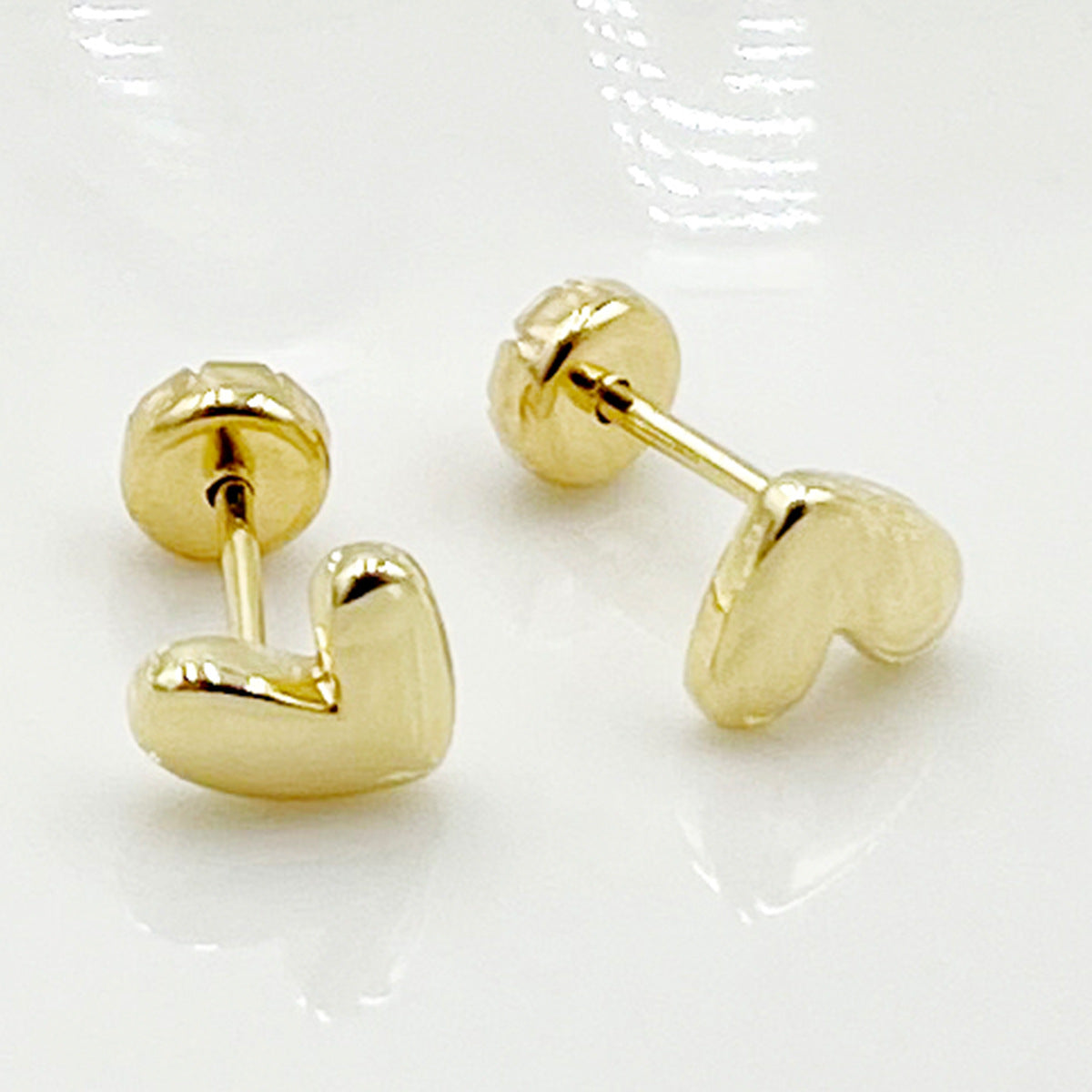 1 Pair Minimalist Star Moon Heart Shape 14k Gold Plated Stainless Steel Stud Earrings