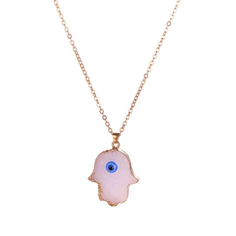 New Fashion Turkish Evil Eye Hand Pendant Necklace with Resin Stone