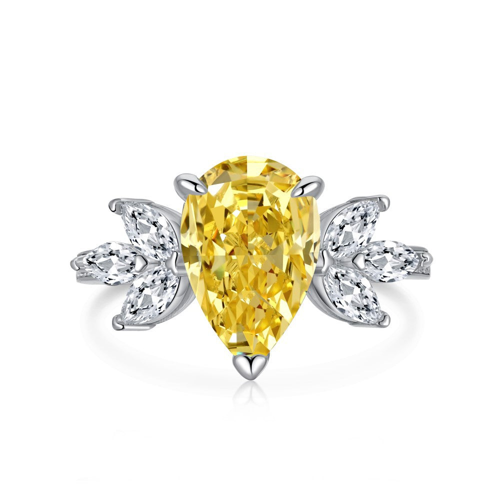 Retro Geometric Sterling Silver Zircon Ring