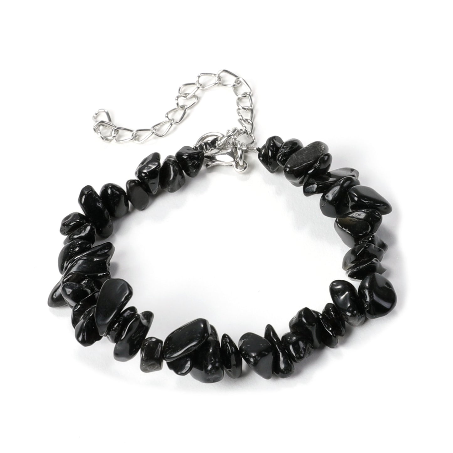 Irregular Natural Stone Crystal Beaded Bracelet with Lobster Clasp