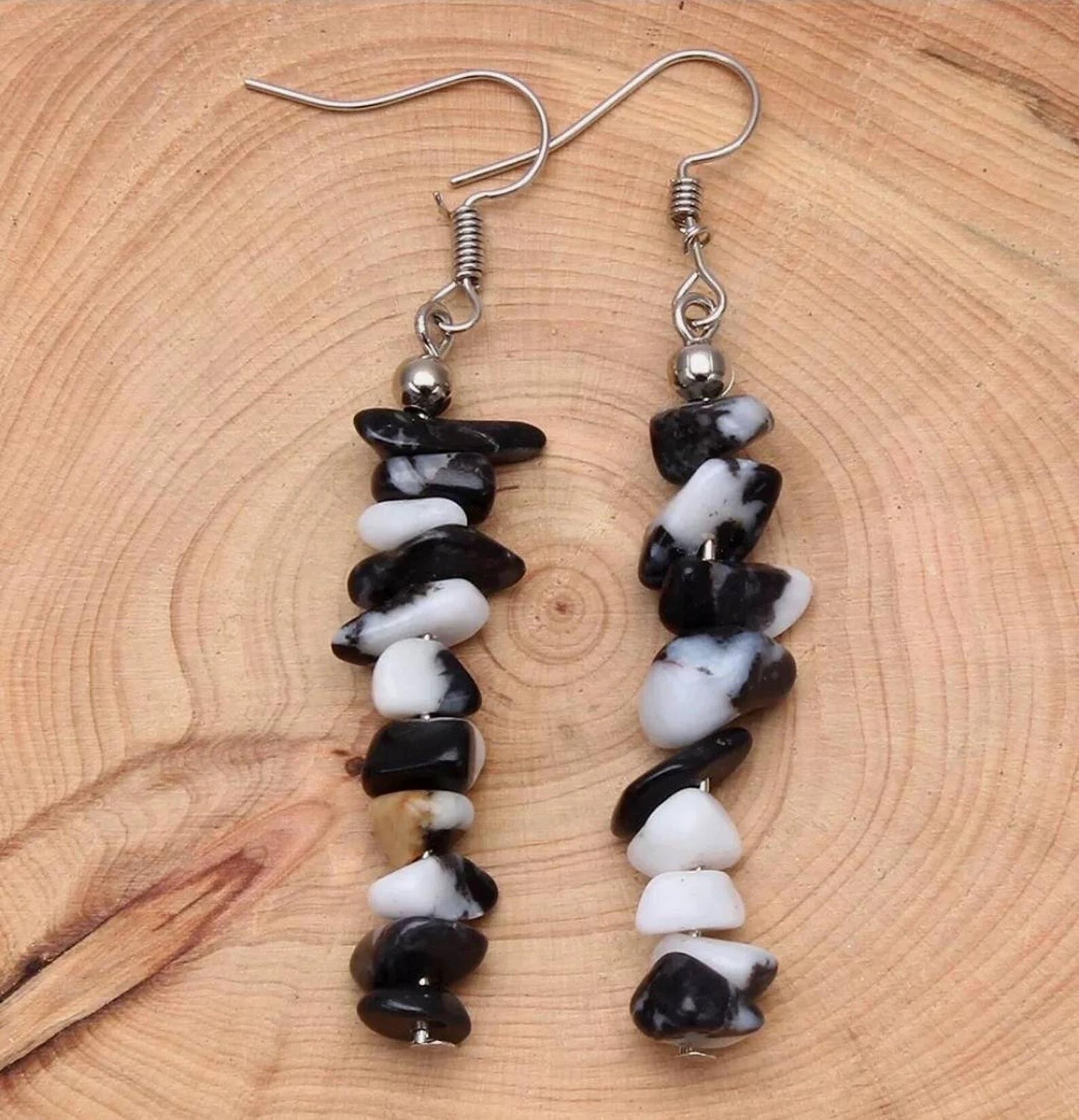 Retro Irregular Natural Crystal Stone Drop Earrings