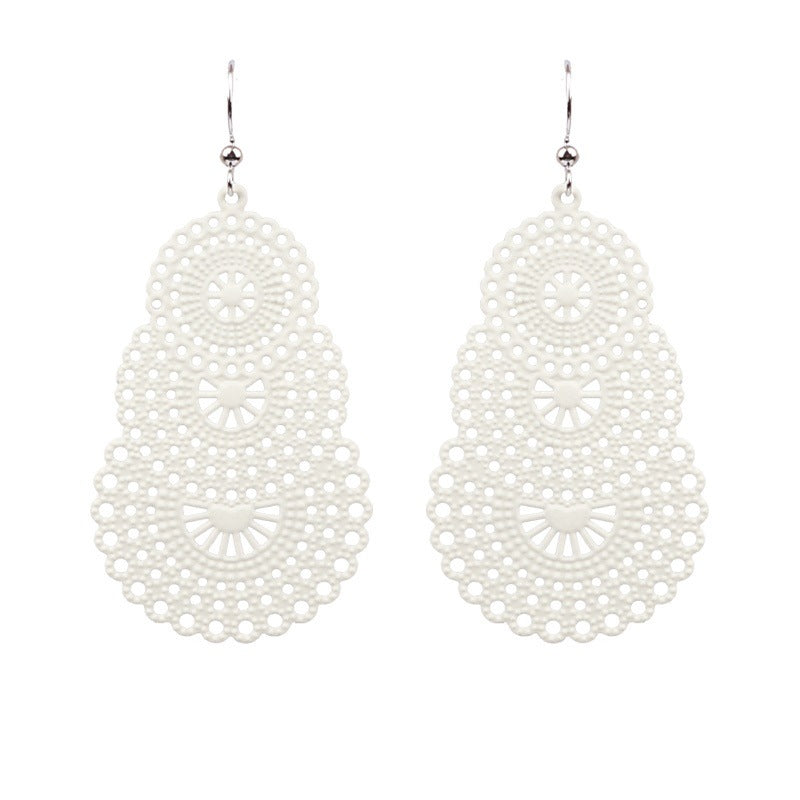Bohemian Gourd Geometric Hollow Out Colorful Drop Earrings for Women