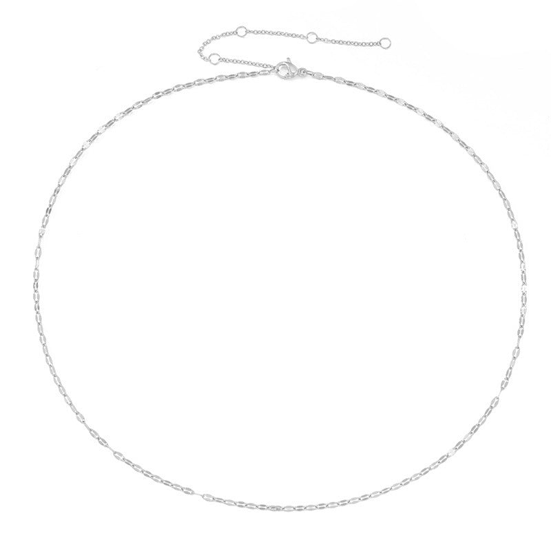 Minimalist Stainless Steel Clavicle Chain Necklace for Women - Creative Fashion Jewelry