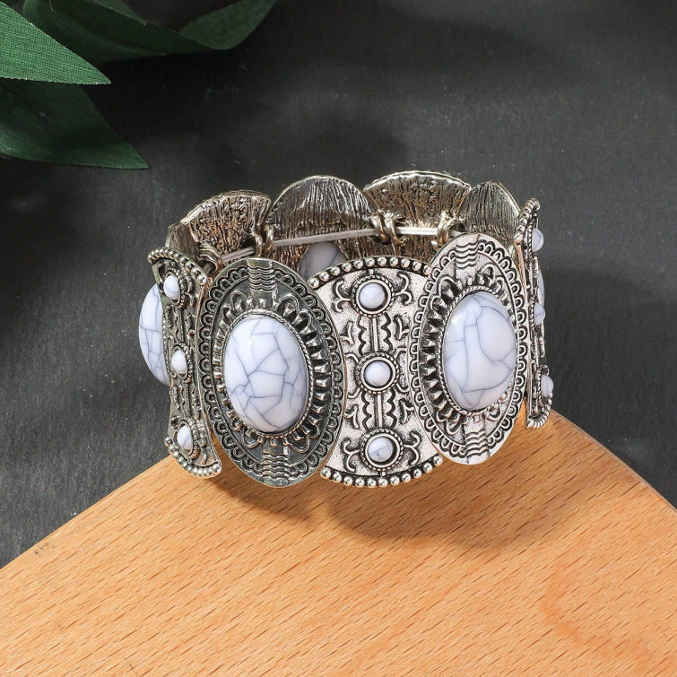 Bohemian Geometric Alloy Turquoise Women's Bangle Bracelet