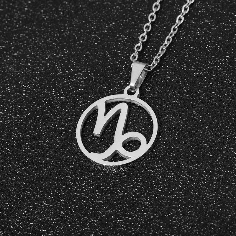 Simple Style Zodiac Stainless Steel Necklace