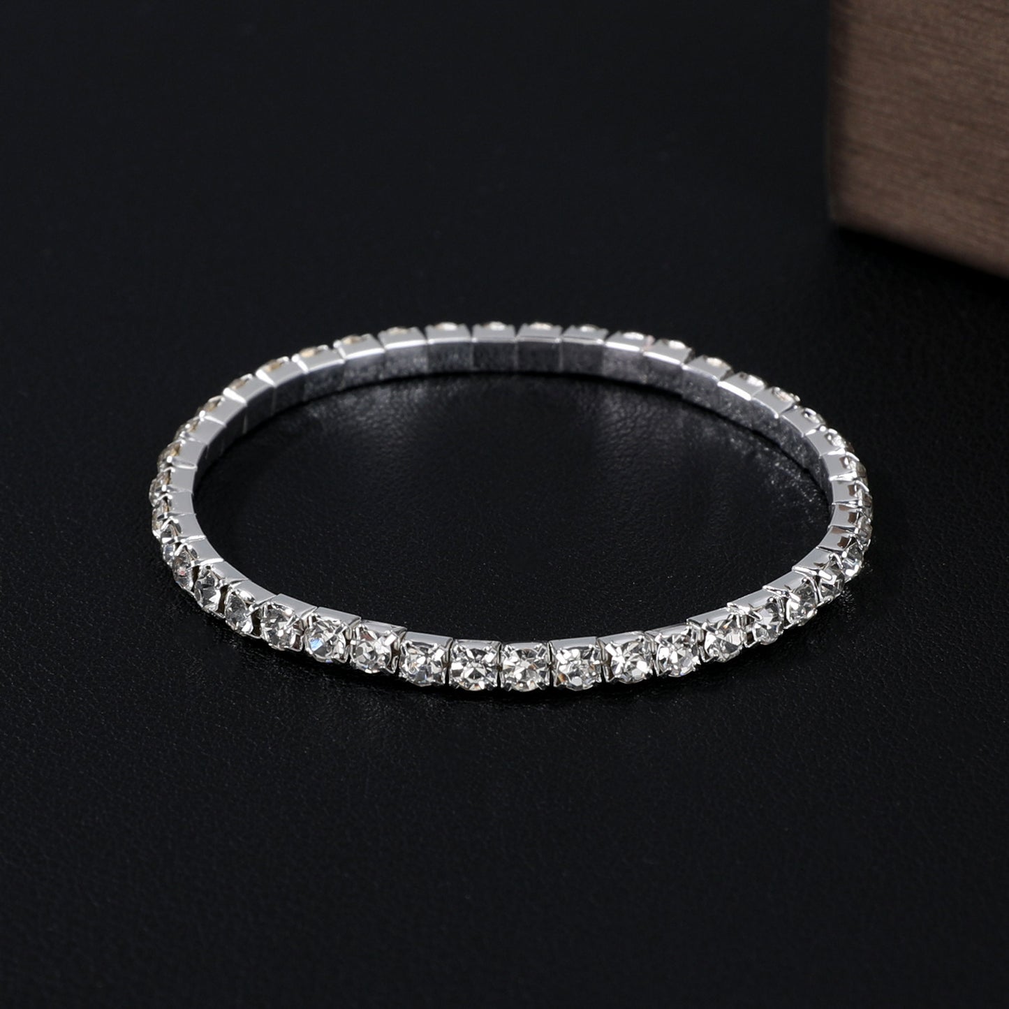 Korean Style Full Diamond Elastic Bracelet Shiny Rhinestone Bangle