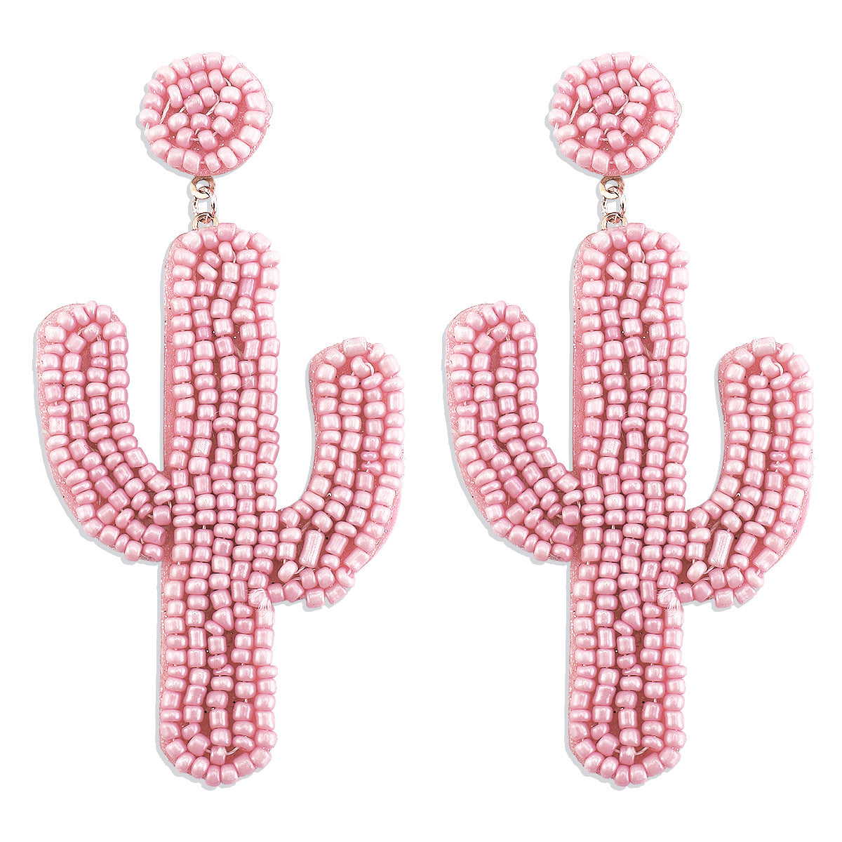Cactus Handmade Beaded Earrings - Unique Plant Design