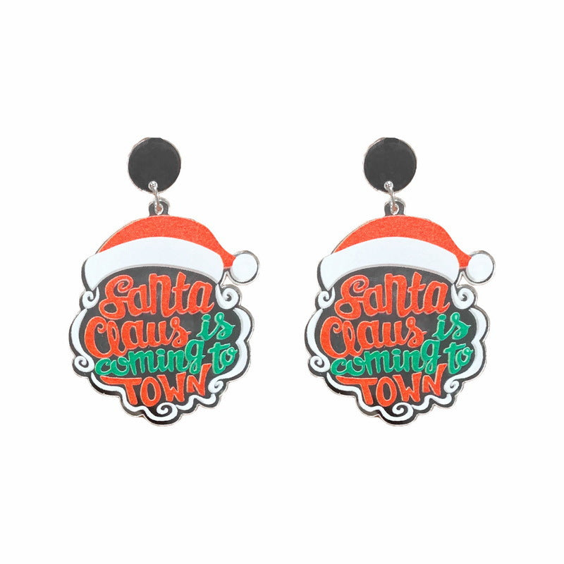 1 Pair Cute Dinosaur & Christmas Themed Acrylic Drop Earrings