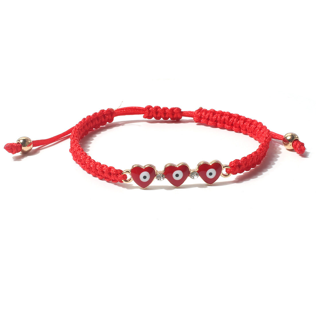 Fashion Evil Eye Heart Flower Woven Bracelet