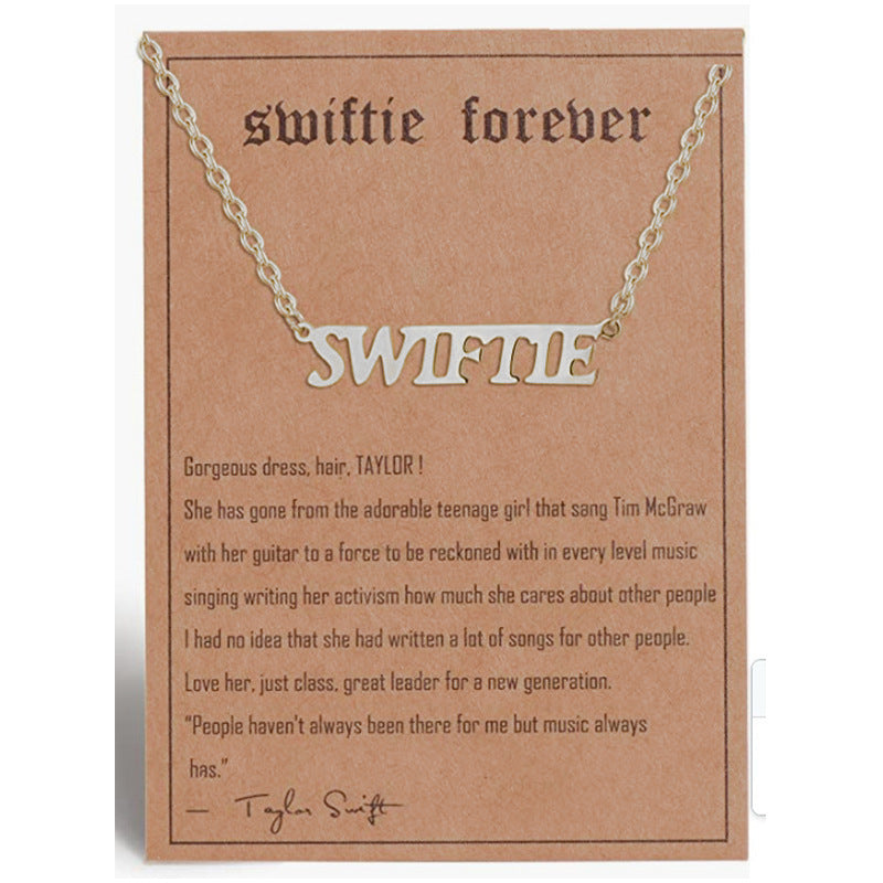 Fashion Letter Stainless Steel Gold Plated Friendship Pendant Necklace