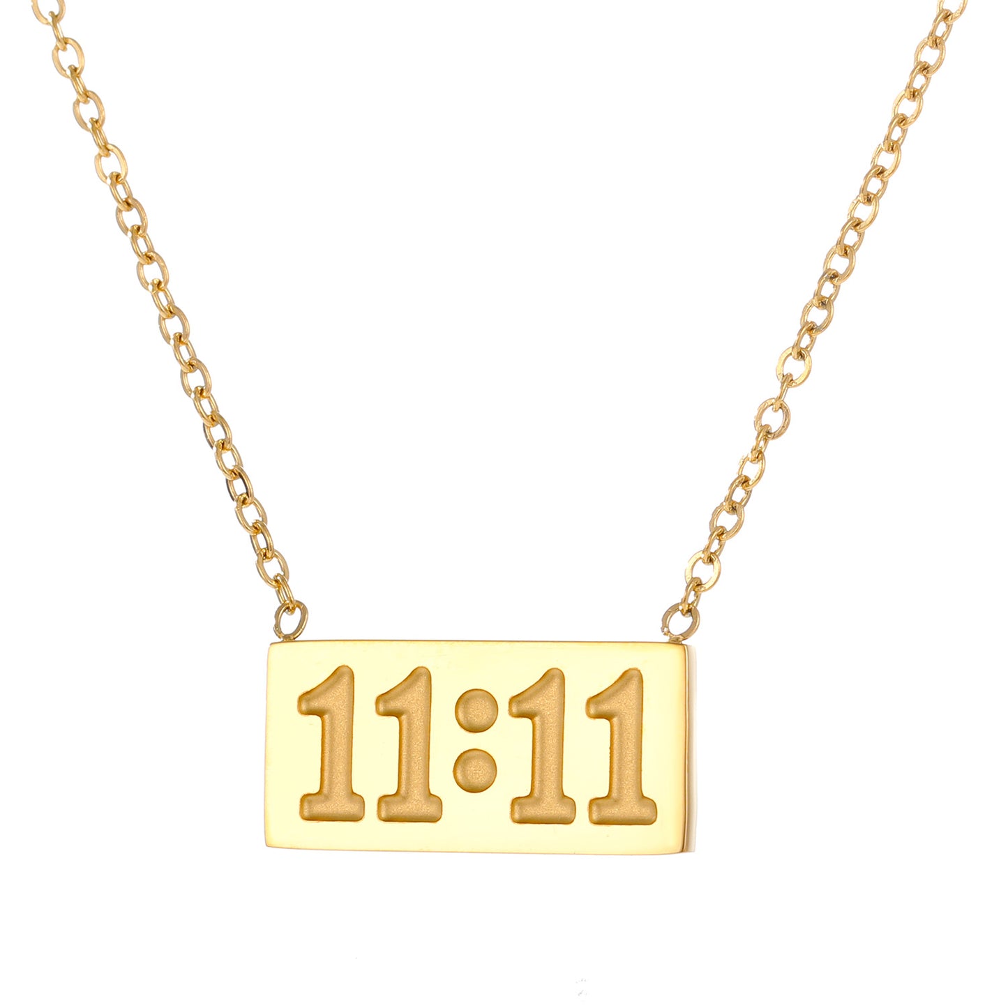 Fashion Simple 18K Gold-Plated Stainless Steel Number Pendant Necklace