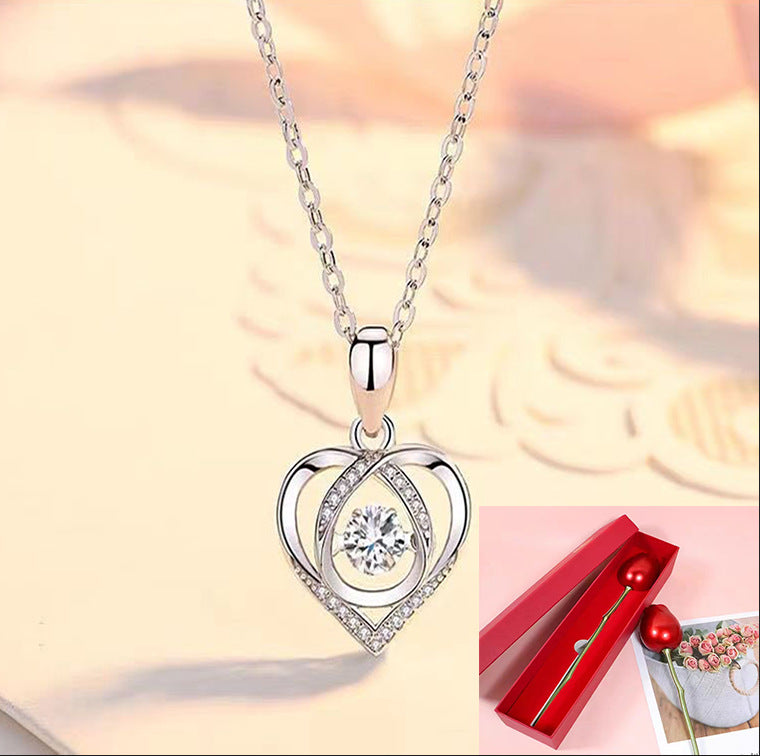 Fashion Heart Shape Zircon Pendant Necklace for Women - Elegant Gift for Her
