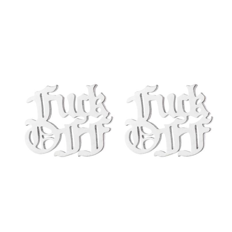 Simple Style Stainless Steel Letter Stud Earrings - Babygirl Angel Design