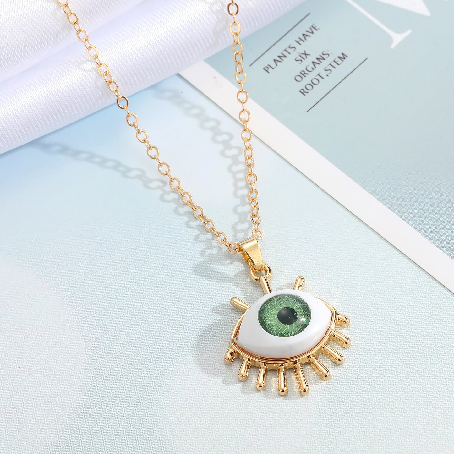 Geometric Evil Eye Alloy Pendant Necklace