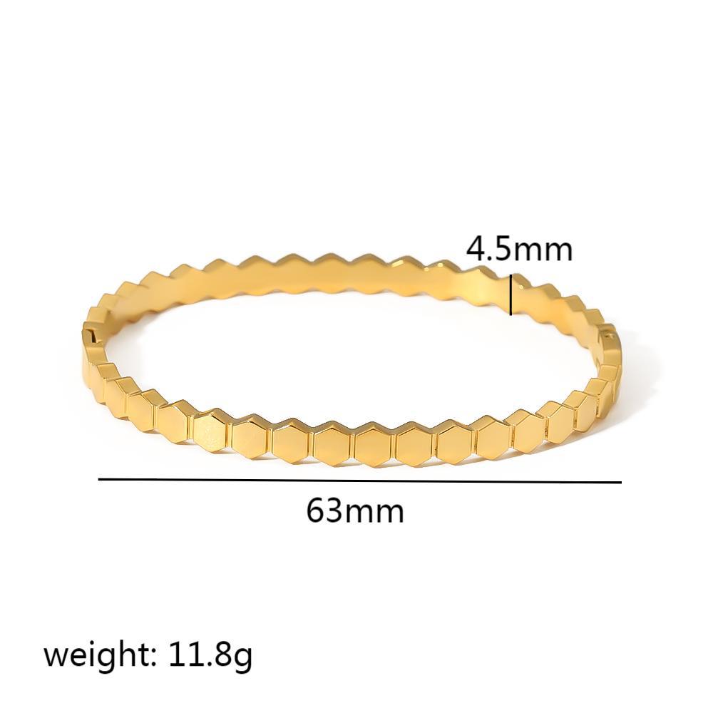 18K Gold Plated Stainless Steel Zircon Star Bangle Bracelet