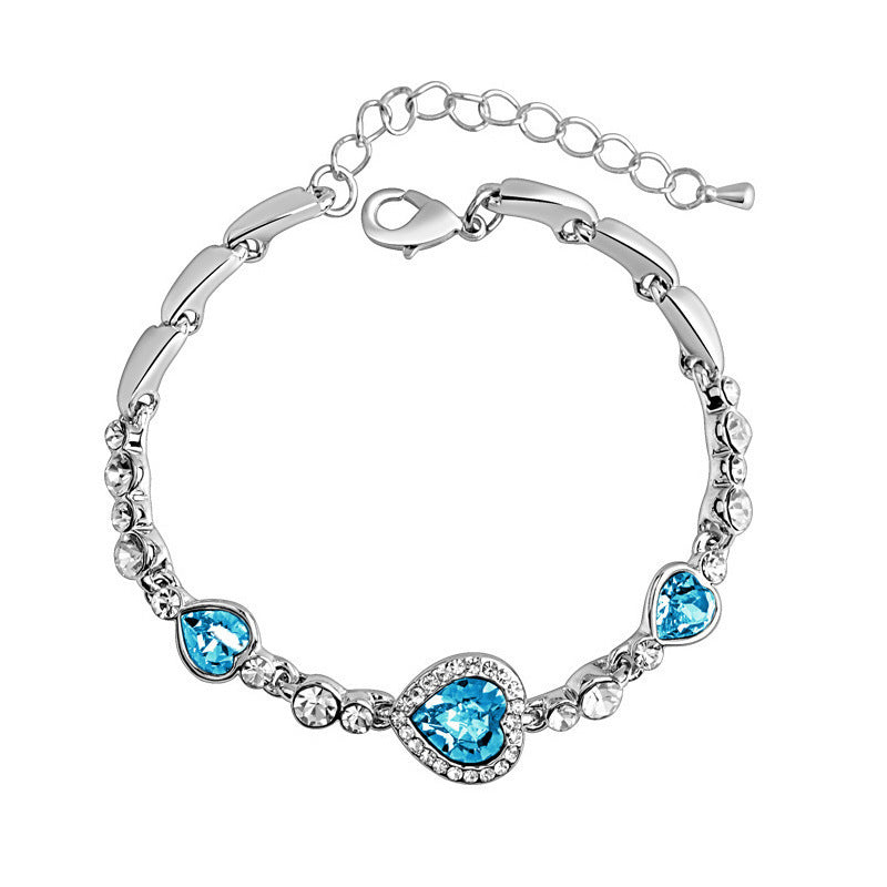 Fashion Heart Shape Crystal Gemstone Bracelet