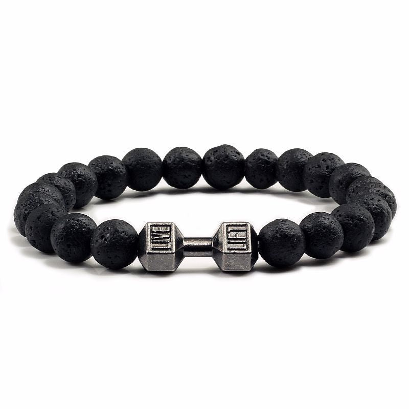 Retro Turquoise Volcanic Rock Beaded Bracelet for Men