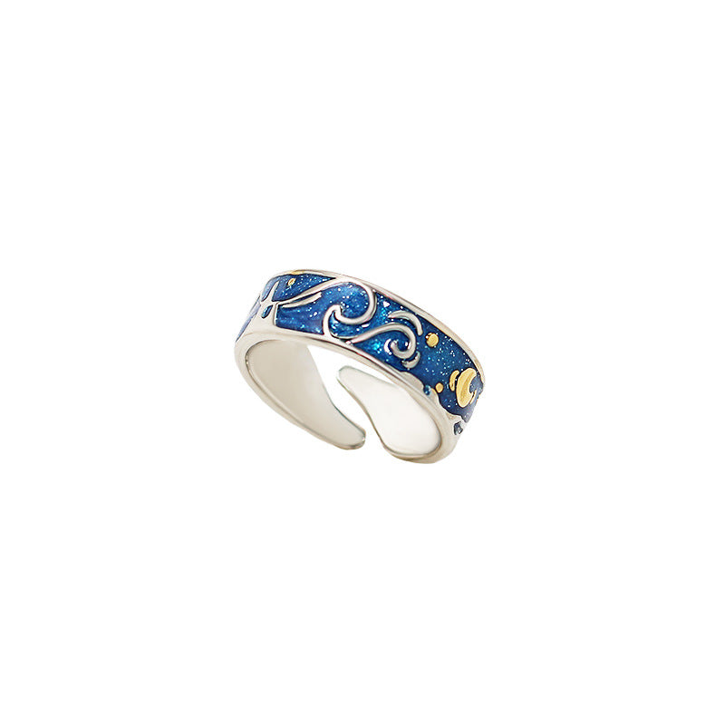 Fashion Retro Oil Drip Open Couple Rings - Minimalist Hip Hop Style