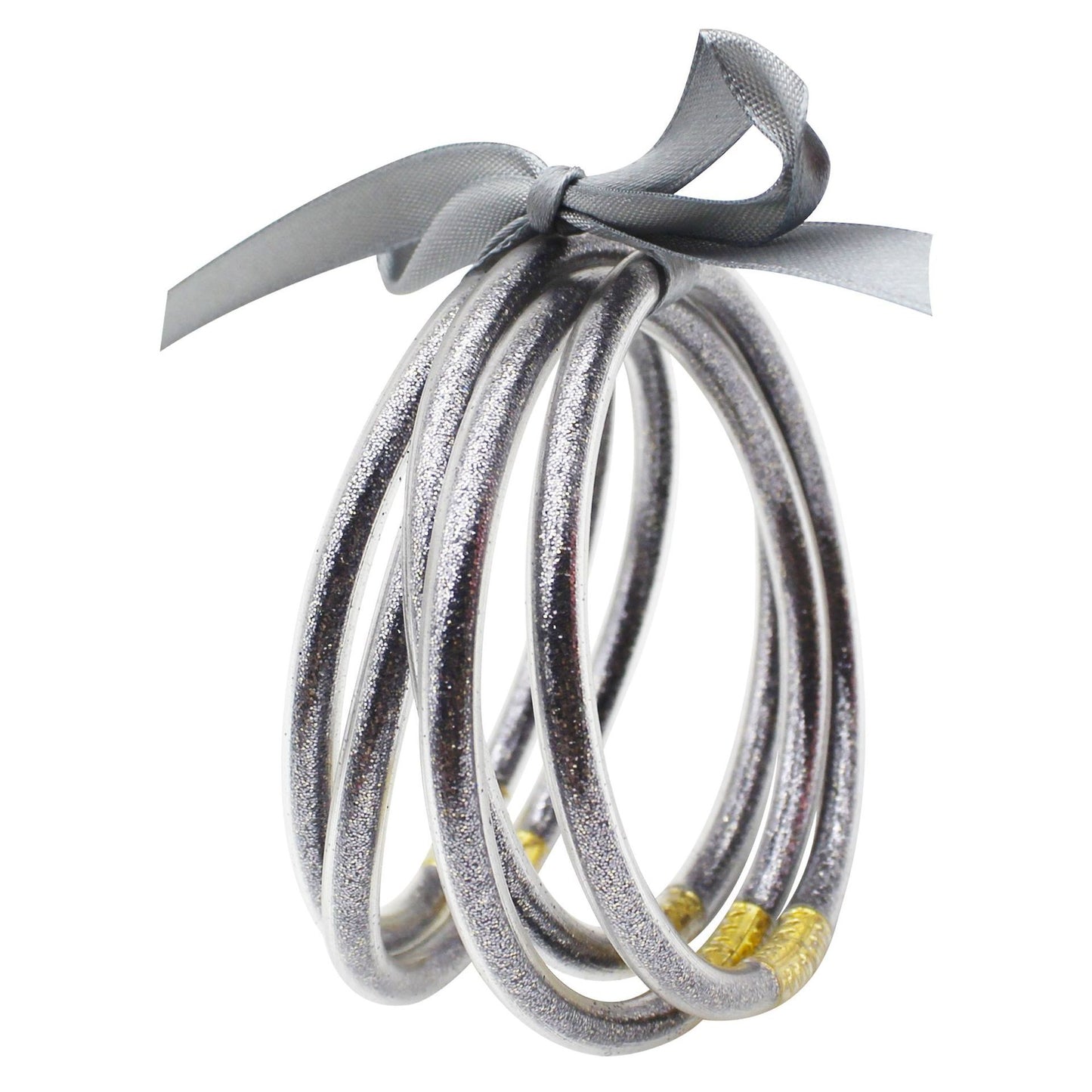 Fashion Multi-Layer Silicone Ribbon Glitter Women's Bangle Bracelet
