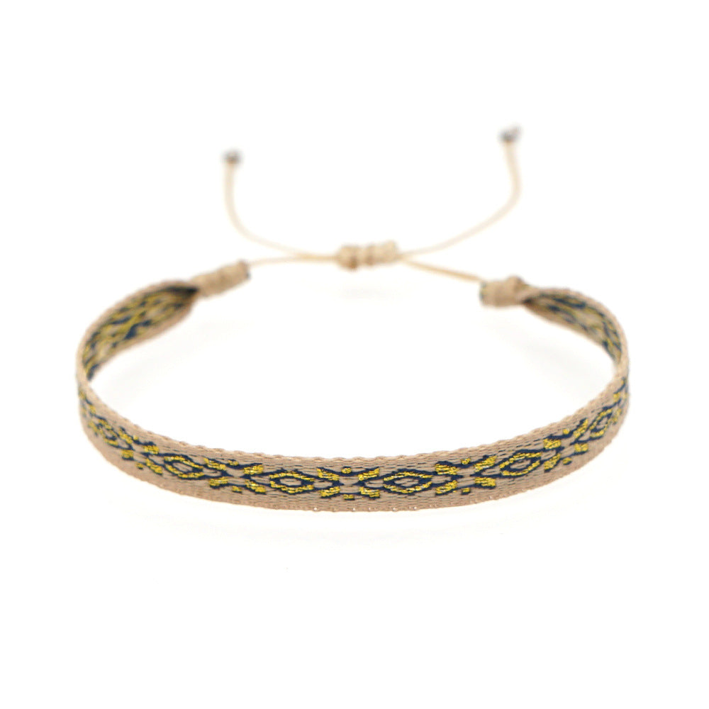 Spanish Vintage Palace Pattern Bohemian & Nepalese Handmade Woven Bracelet