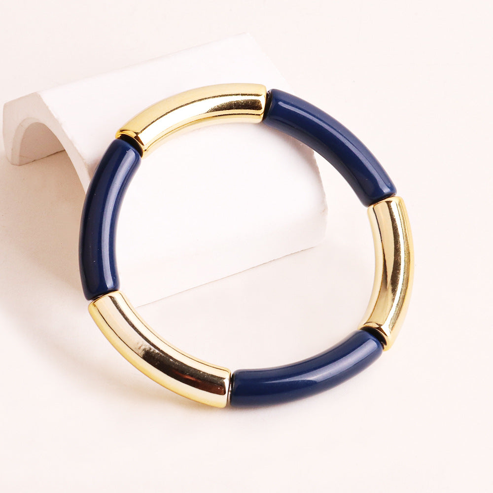 Fashion Acrylic Women's Bangle Bracelet - Multicolor Elastic Design