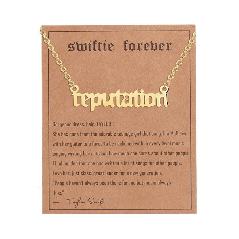 Simple Letter Stainless Steel Pendant Necklace - Gold Plated Fashion Accessory