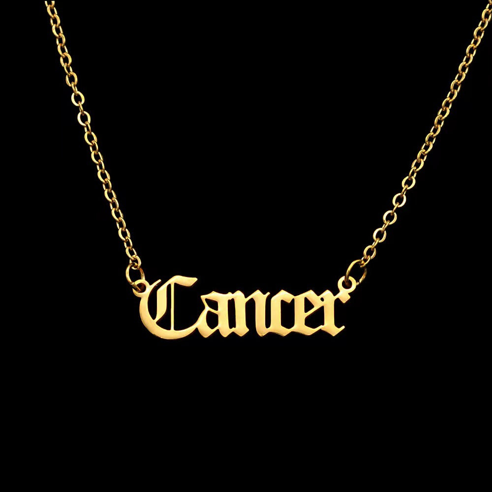 Fashion Zodiac Stainless Steel Pendant Necklace