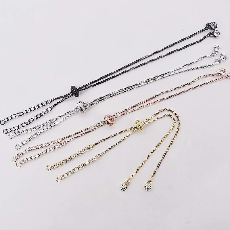 Simple DIY Adjustable Gold-Plated Box Chain Bracelet for Women