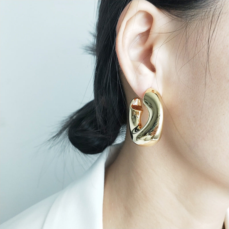 1 Pair Minimalist Water Drop 18k Gold Plated Stainless Steel Clip-On Earrings