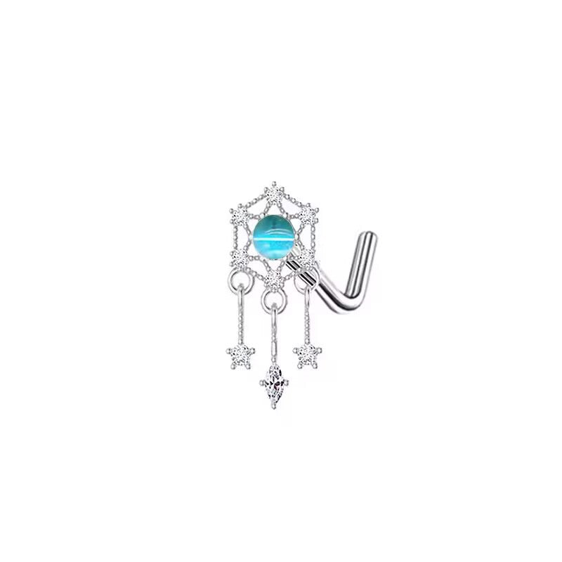 Heart Shape Wing Bow Knot Nose Studs 316 Stainless Steel with Zircon Rhinestones
