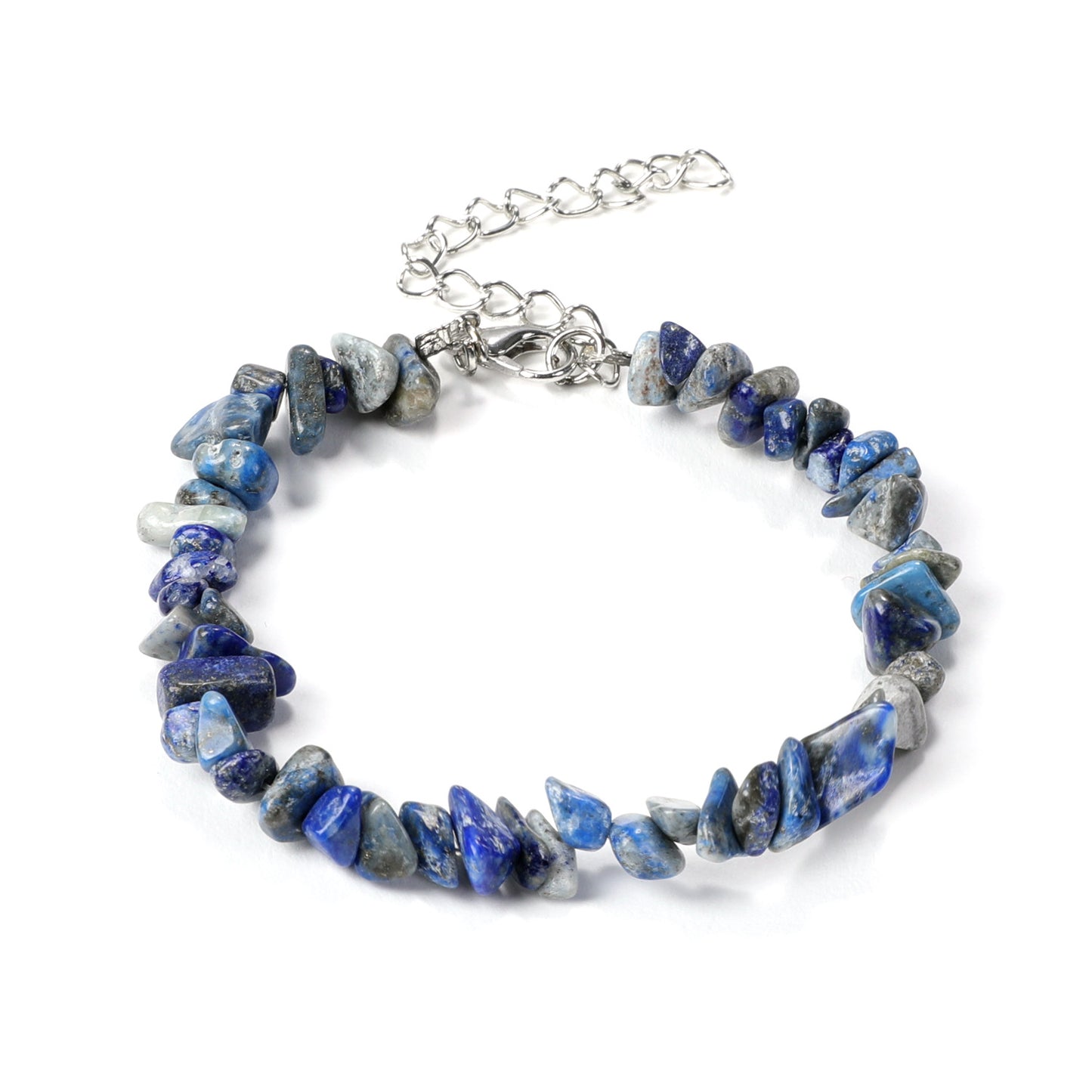 Irregular Natural Stone Crystal Beaded Bracelet with Lobster Clasp