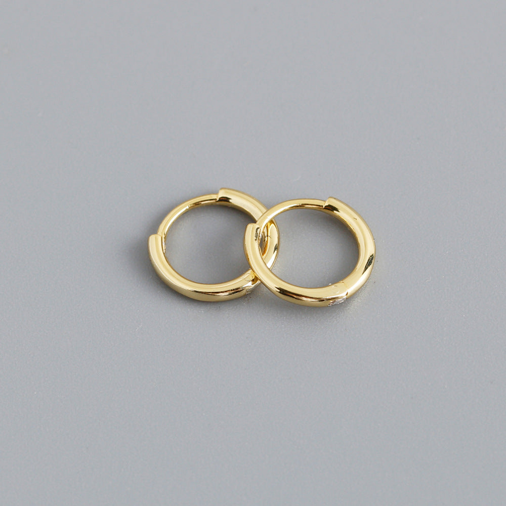 Simple Style Sterling Silver Circle Hoop Earrings
