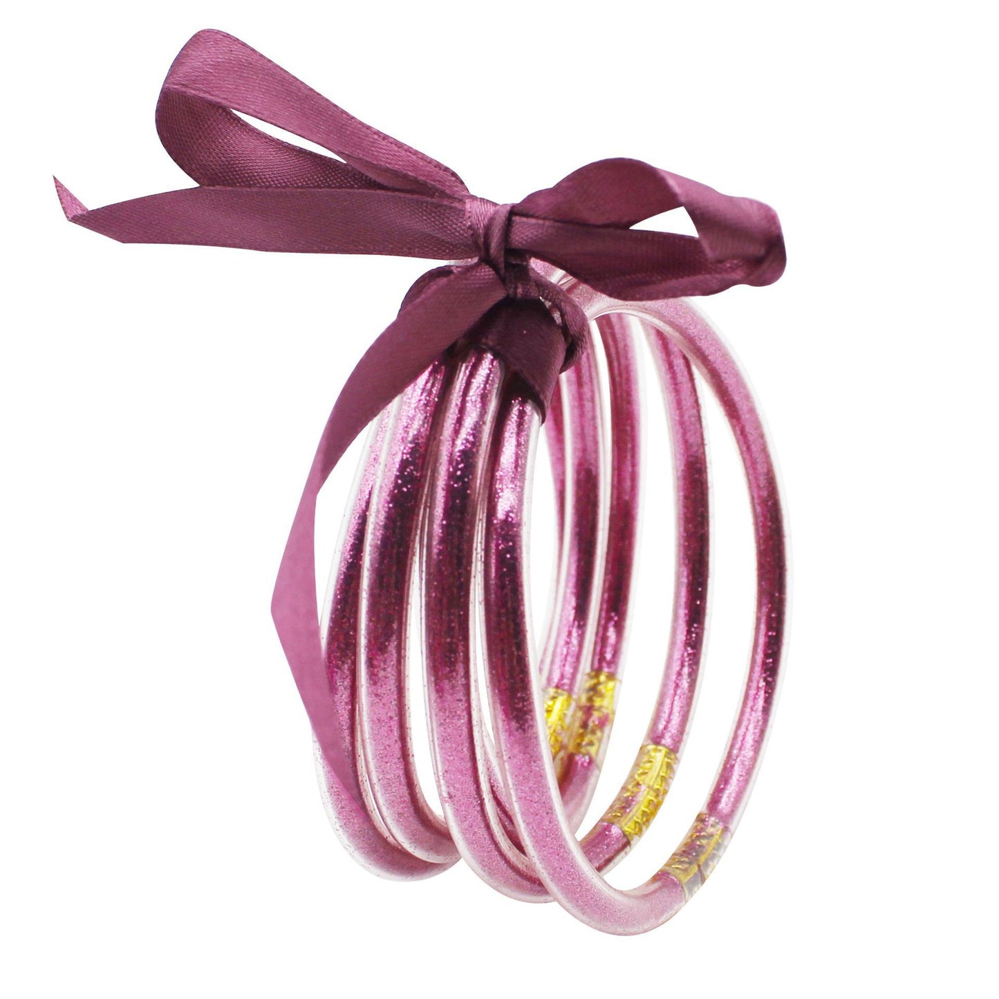Fashion Multi-Layer Silicone Ribbon Glitter Women's Bangle Bracelet