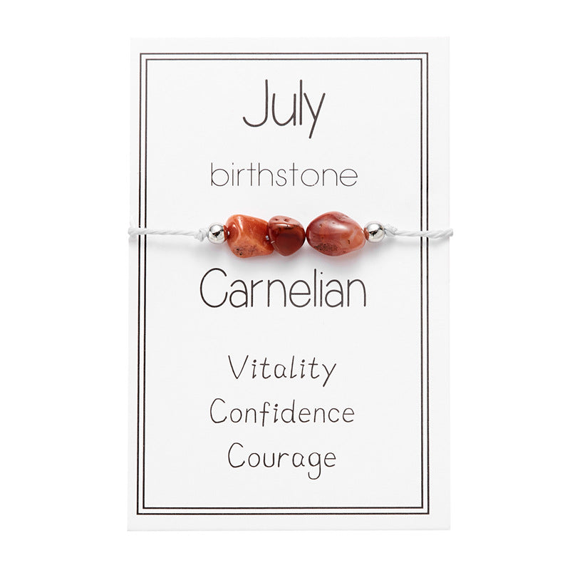 Fashion Metal Butterfly Pendant Bracelet with Birthstone and Natural Stone Beads