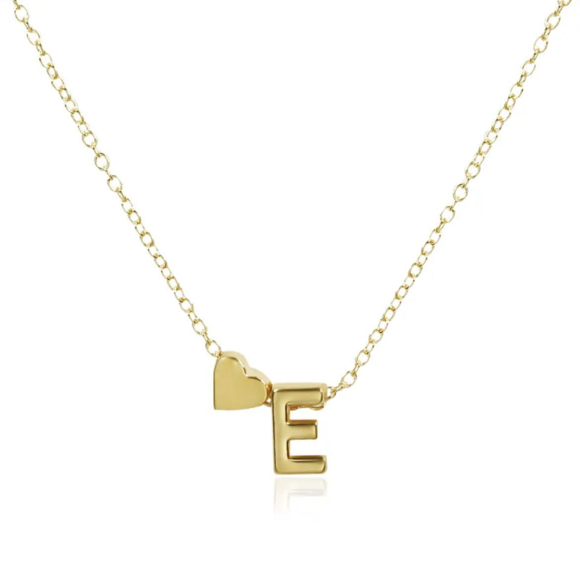 Fashion Heart Alphabet Pendant Necklace - Minimalist Copper Plated Design