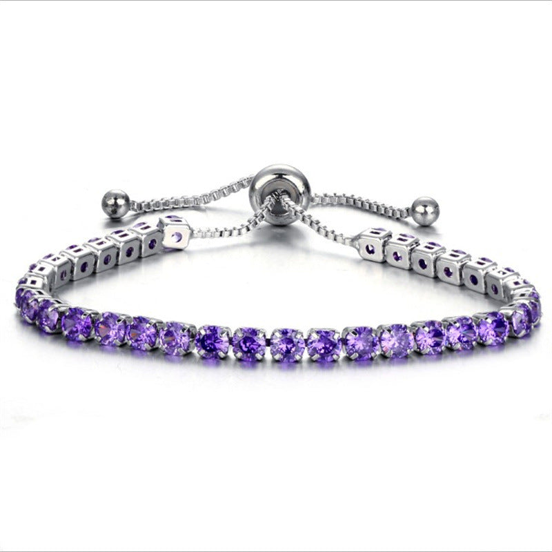 Fashion Geometric Zircon Tennis Adjustable Bracelet