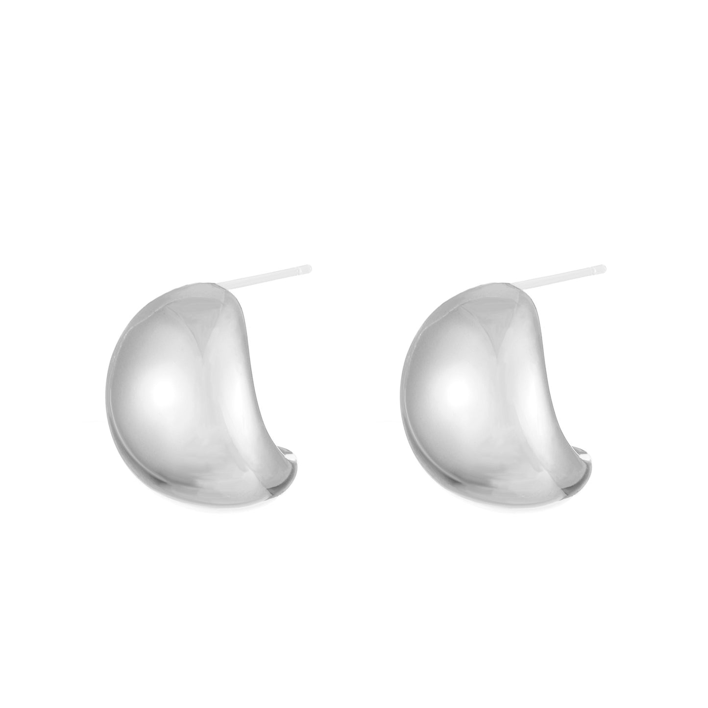 Vintage Water Droplet 14K Gold Plated Silver Stud Earrings