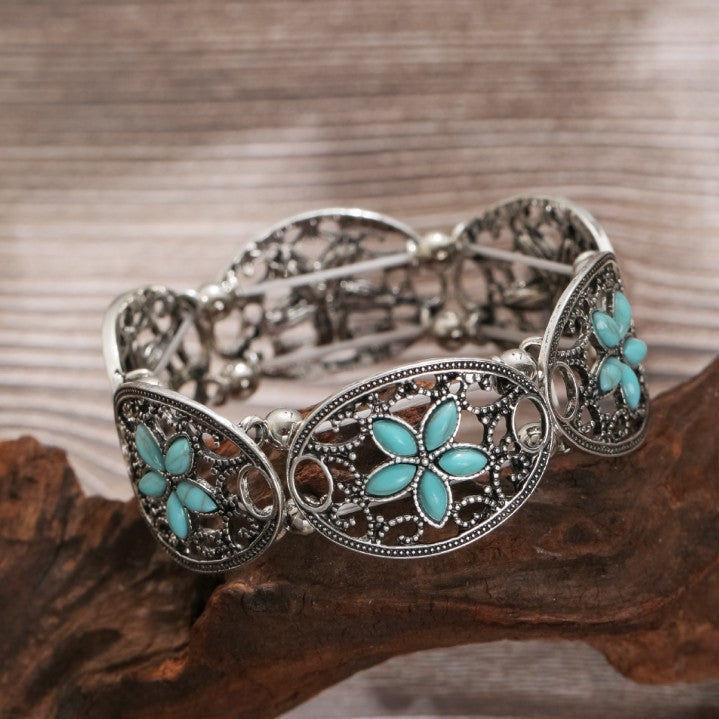 Bohemian Geometric Alloy Turquoise Women's Bangle Bracelet