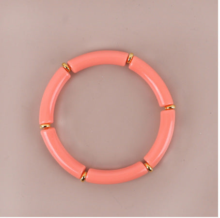 Colorful Acrylic Resin Beaded Cuff Bracelet