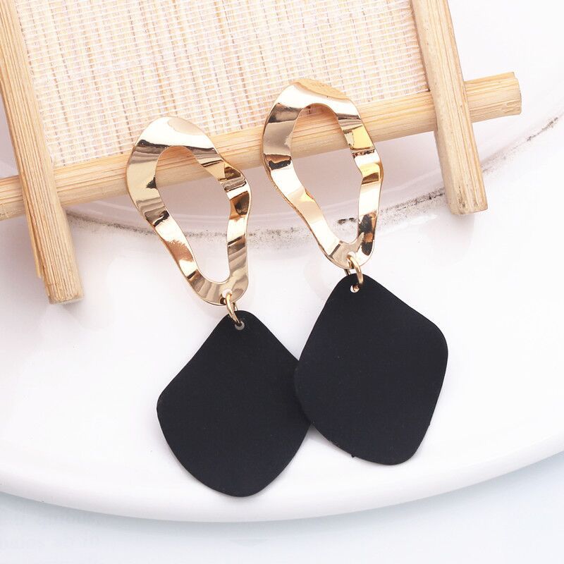 Retro Morandi Geometric Alloy Enamel Women's Drop Earrings