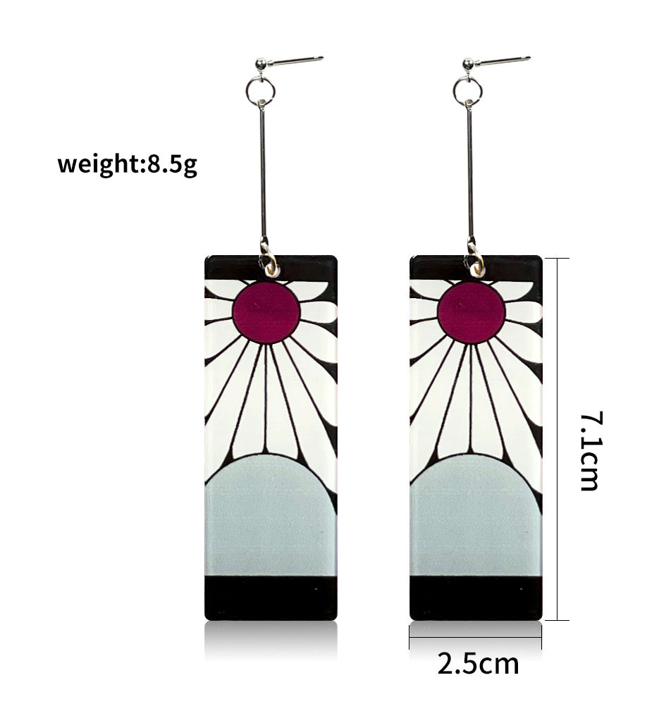 1 Pair Acrylic Rectangle Drop Earrings Inspired by Anime Characters