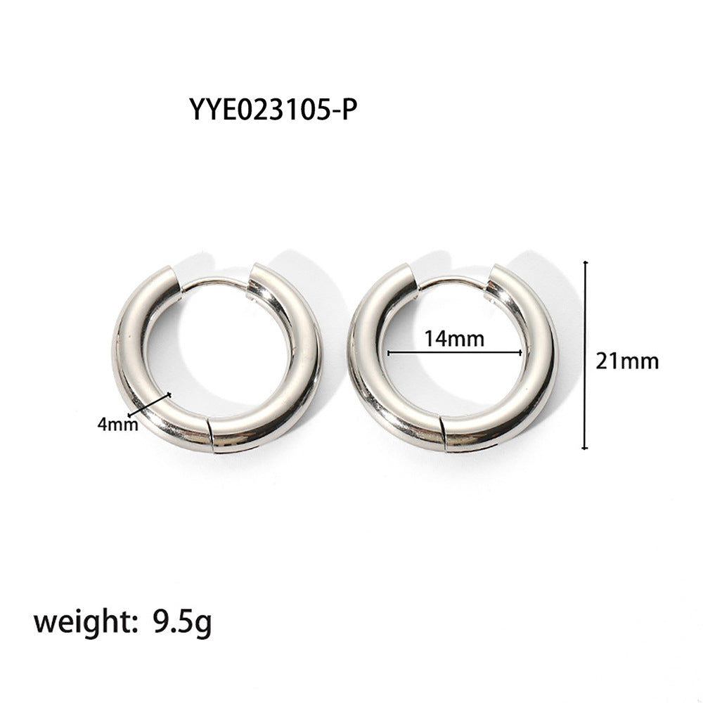 Minimalist 18k Gold-Plated Stainless Steel Hoop Earrings