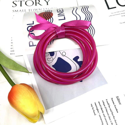 Retro Unisex Silica Gel Bangle with Gold Foil Layers