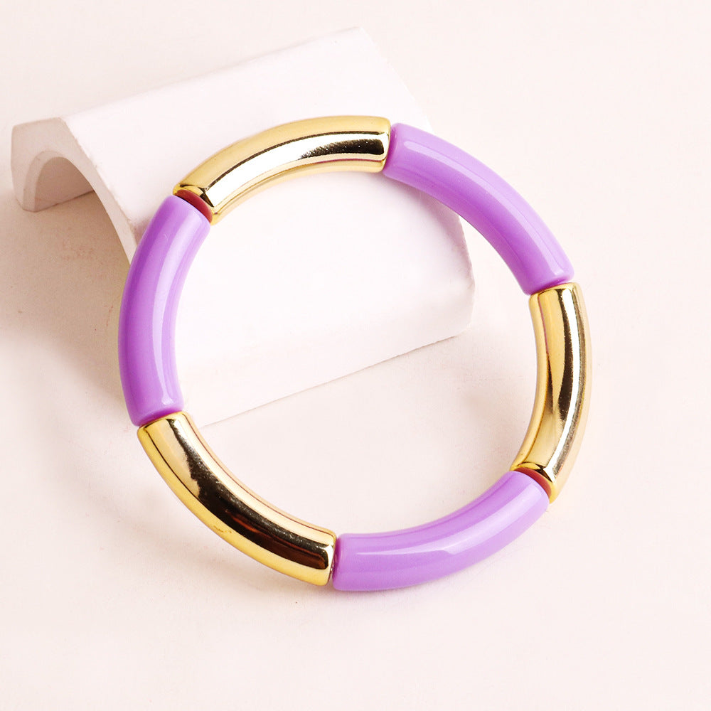 Fashion Acrylic Women's Bangle Bracelet - Multicolor Elastic Design