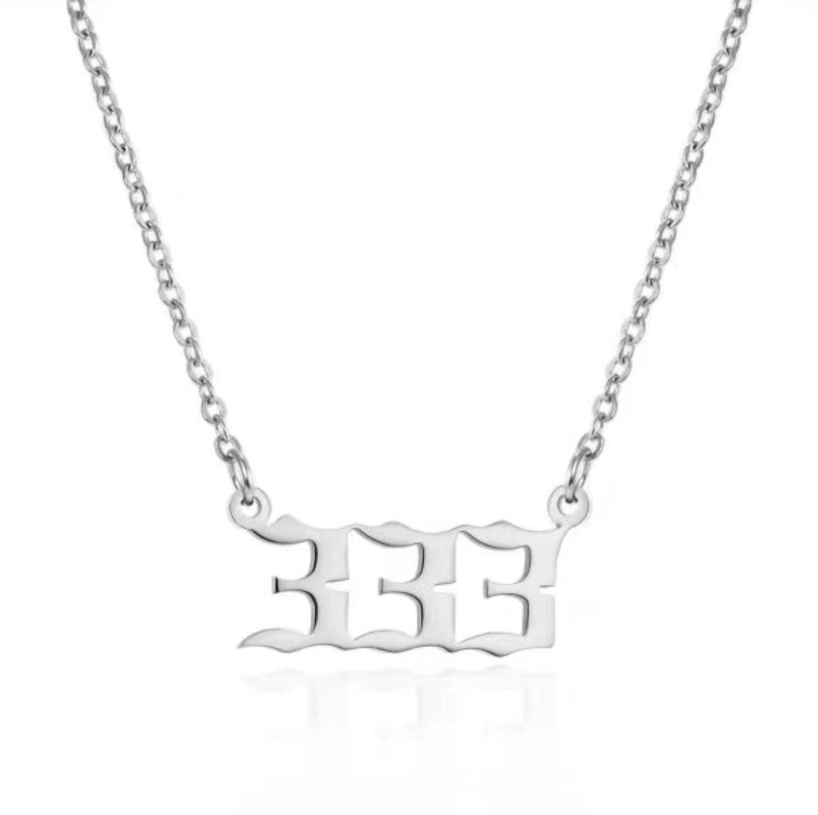 Simple Retro Stainless Steel Number Pendant Necklace for Women and Couples