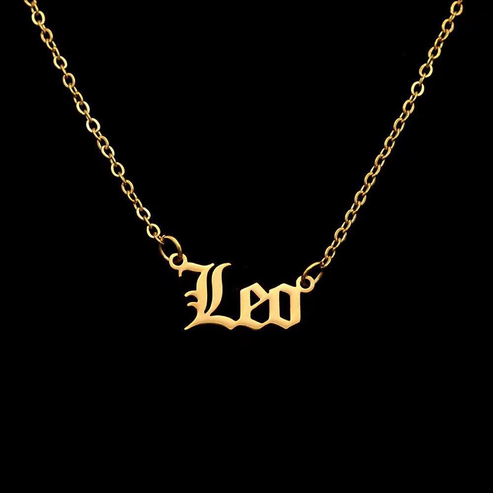 Fashion Zodiac Stainless Steel Pendant Necklace