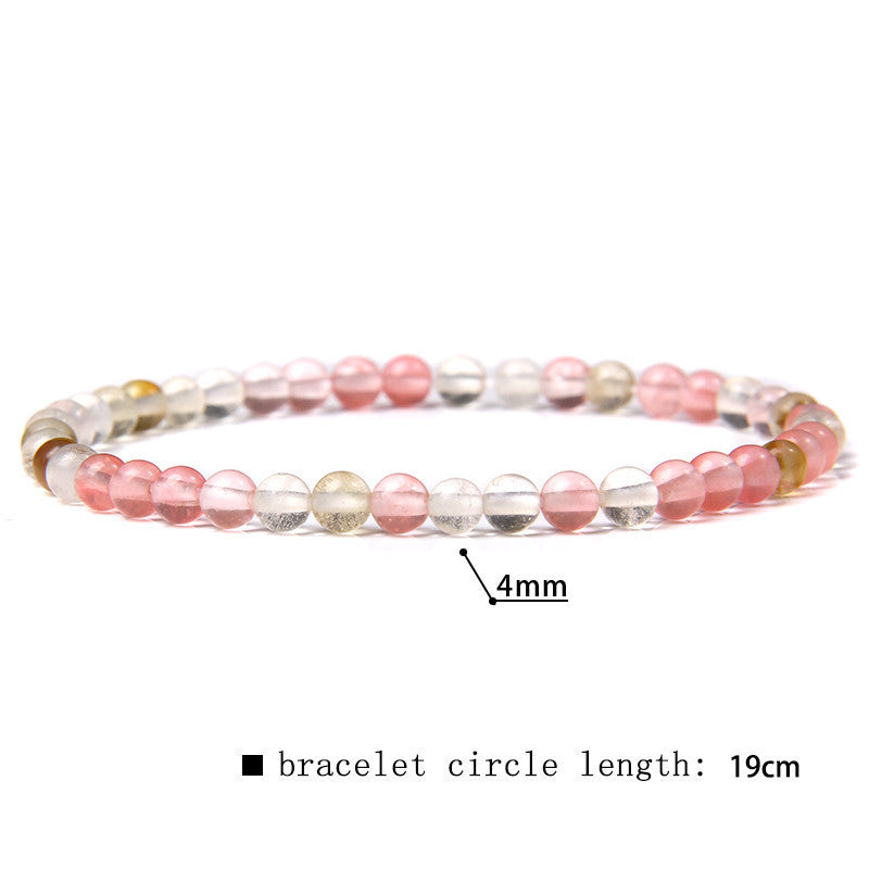 Minimalist Natural Stone Beaded Bracelet - 4mm Gemstone Jewelry for Women