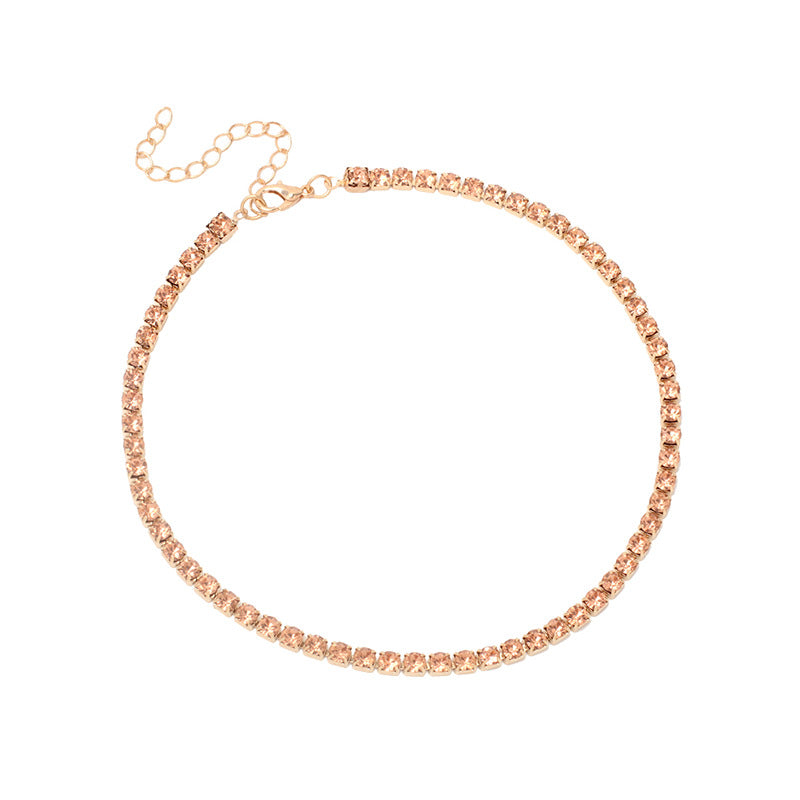 Minimalist Rhinestone Stacking Choker Necklace for Women