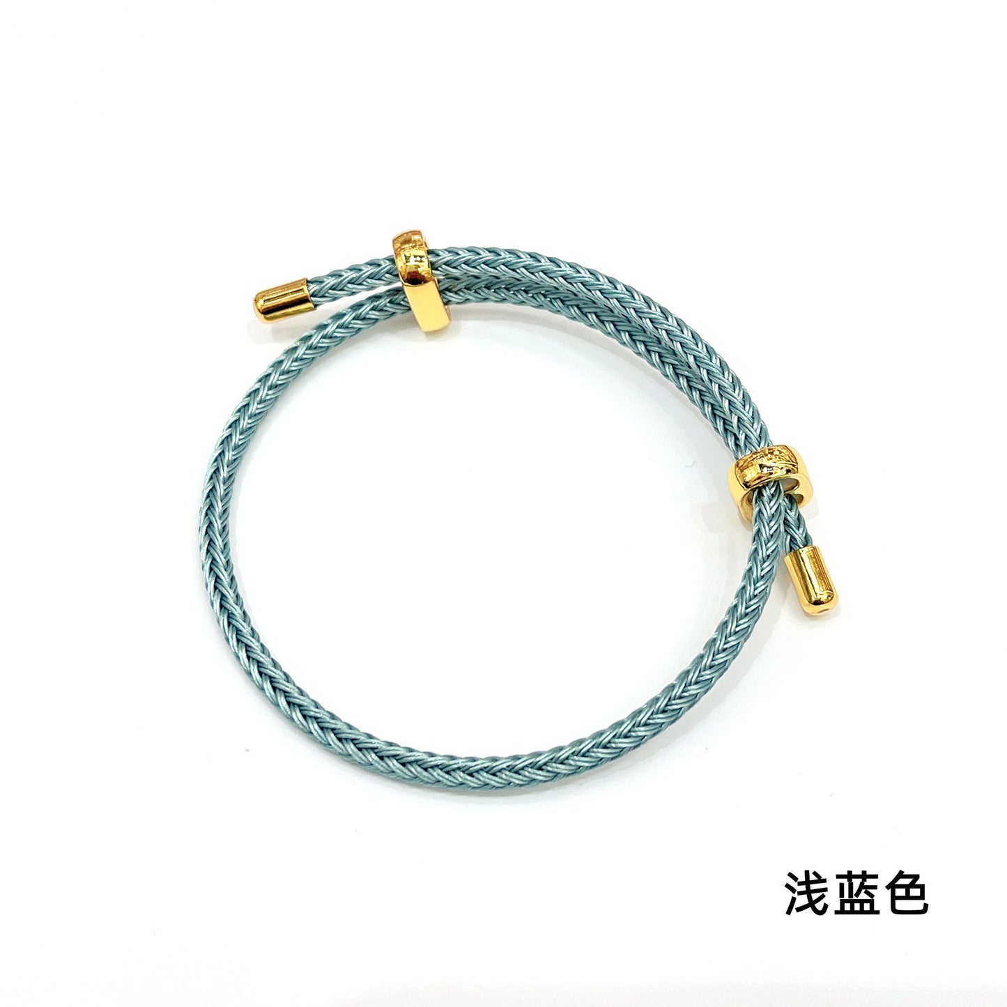 Adjustable Unisex Round Rope Bracelet with Steel Wire and Red String Charm
